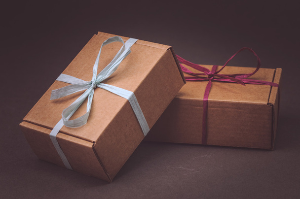 Paper gift box with bows - Zdjęcie, obraz