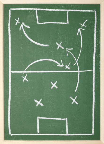 tabuli ve třídě fotbalové taktiky týmu sportovní trenér - Fotografie, Obrázek