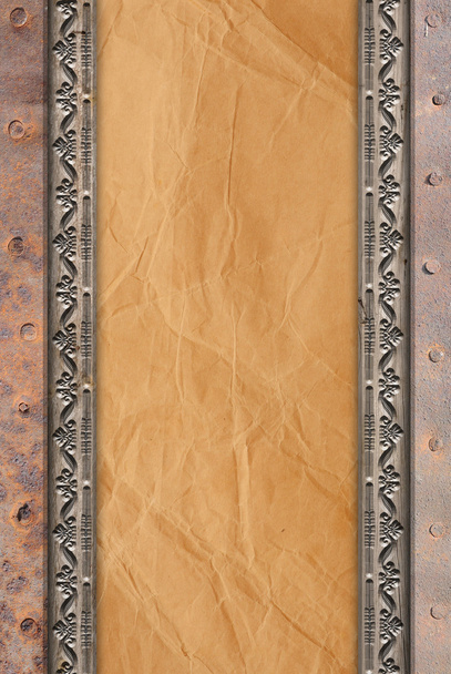 Старинная ретро бумага на деревянной раме. ready for your message
. - Фото, изображение