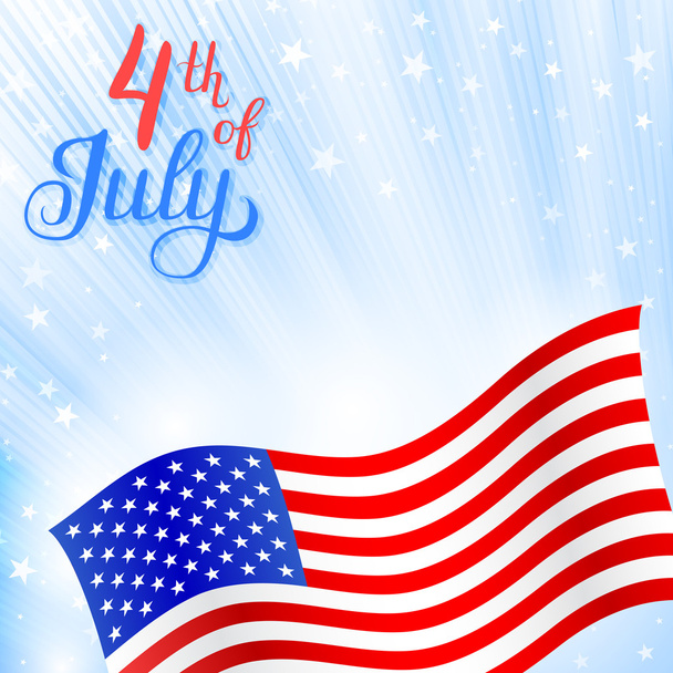 glänzende amerikanische Nationalflagge schwenkt für den 4. Juli - Vektor, Bild