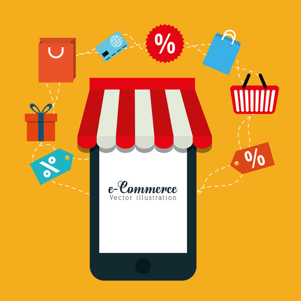 Shopping and ecommerce graphic design - Vector, Image