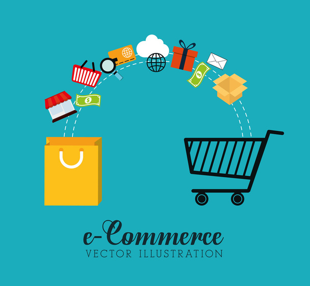 Digitale marketing en de online verkoop - Vector, afbeelding
