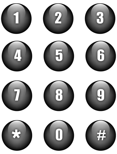 Numbers buttons - Vektor, Bild