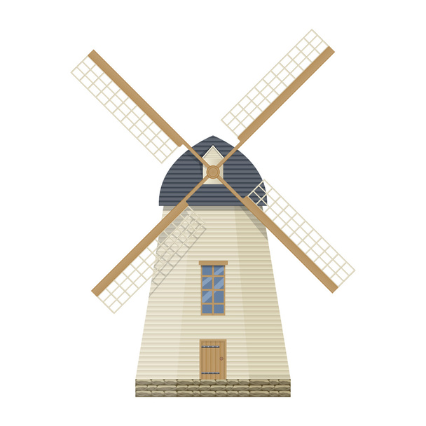 Windmill vector illustration isolated on white background - Vector, Image