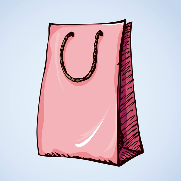 Bolsa de papel con asas. Dibujo vectorial
 - Vector, Imagen