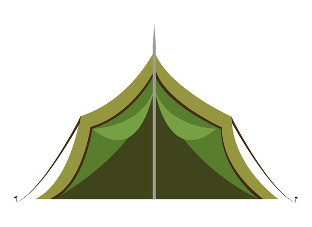 Tenda de acampamento verde
 - Vetor, Imagem
