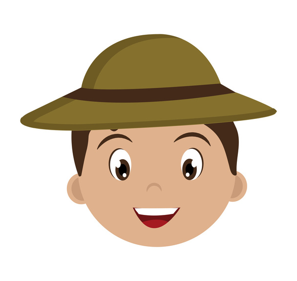 avatar chico con sombrero verde
 - Vector, Imagen