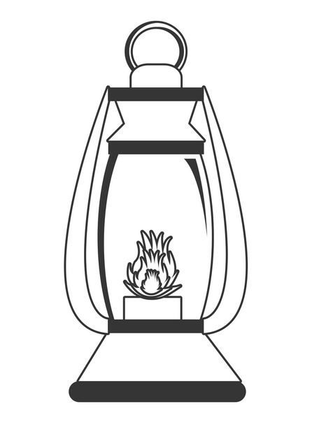 lantern with flame icon - Vector, Image