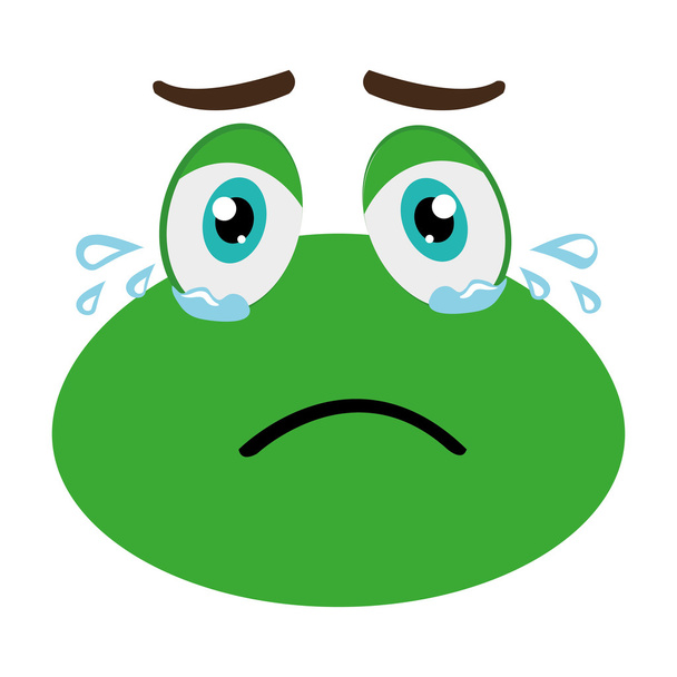 泣いている緑色のアバター カエル - ベクター画像