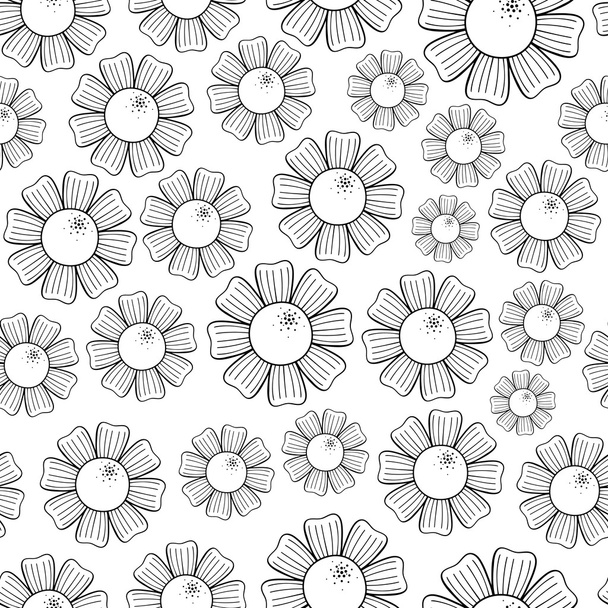 Camomiles Seamless Pattern - Vector, Image