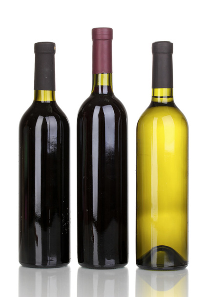 Bottles of great wine isolated on white - Fotó, kép