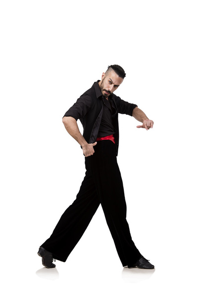 Man dancer dancing spanish dances isolated on white - Foto, Imagem