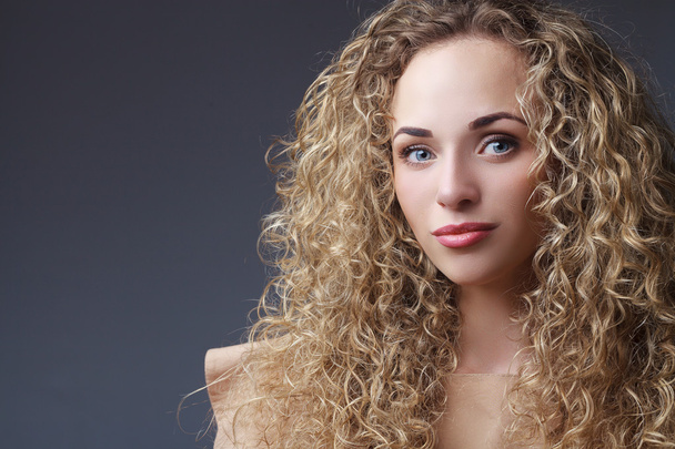Portrait of perfect woman with curly hair - Photo, Image