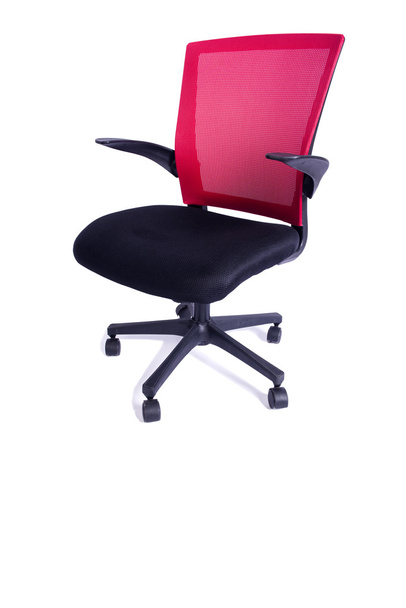 Red office chair isolated on the white background - Photo, Image