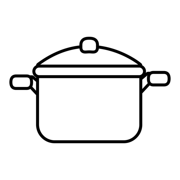 cocina vista frontal de la cacerola, vector gráfico
 - Vector, imagen