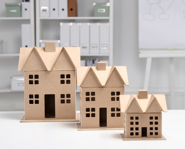 Image of new model house on architecture blueprint - Foto, Bild