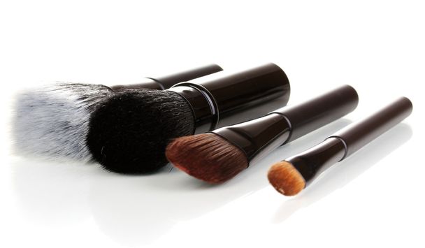 Cosmetic brushes isolated on white - Photo, image