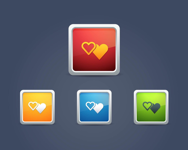 Glossy Heart Icon - Vector, Imagen