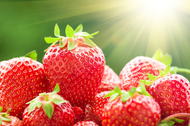 Ripe strawberries background - Photo, Image