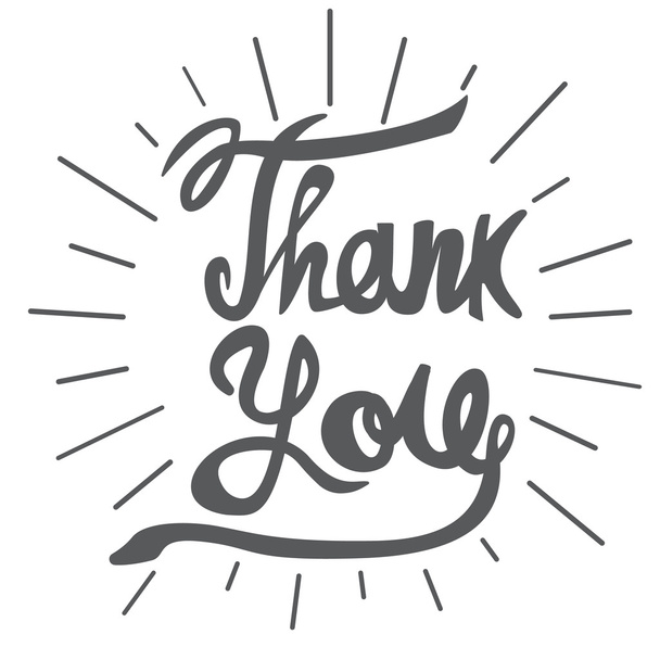 Lettering Thank you. Vector illustration. - Vector, Image