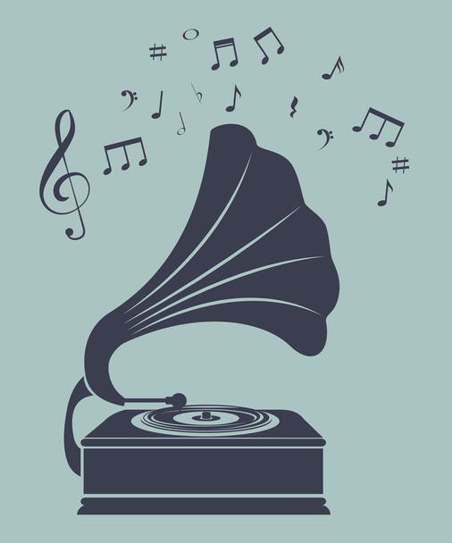 old gramophone  isolated icon design - Vector, imagen