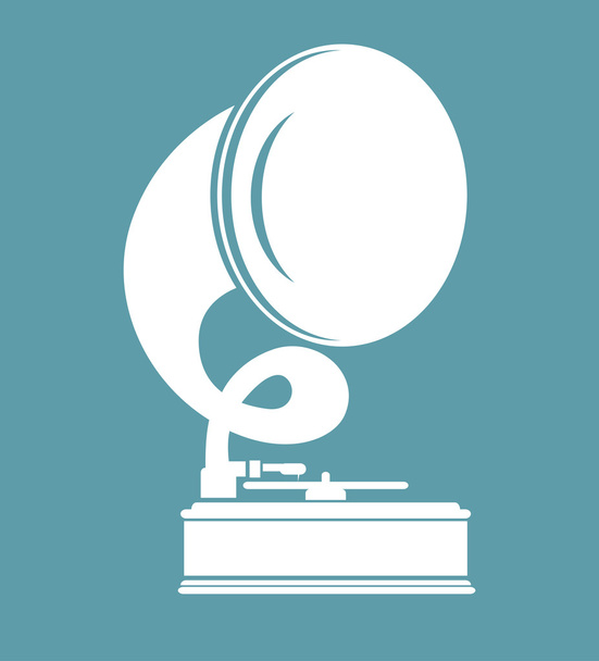 viejo diseño de icono de gramófono aislado
 - Vector, Imagen