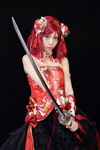 Jovem garota asiática vestida em traje cosplay - Foto, Imagem