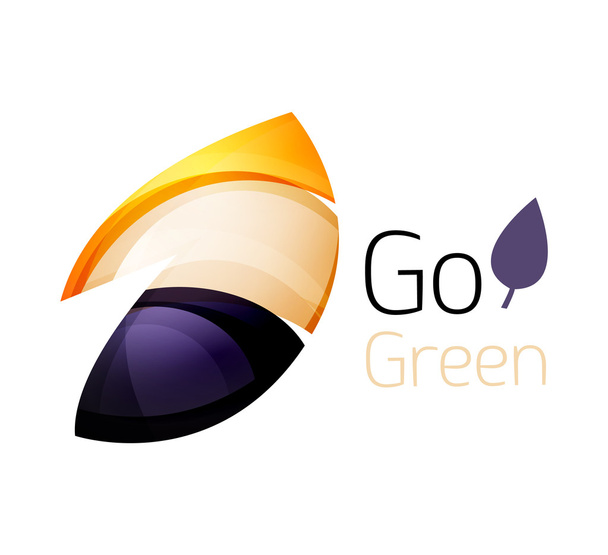 Abstracte eco leag logo design vervaardigd uit een kleur stuks - verschillende geometrische vormen - Vector, afbeelding