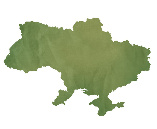 Карта України з зеленого паперу - Фото, зображення