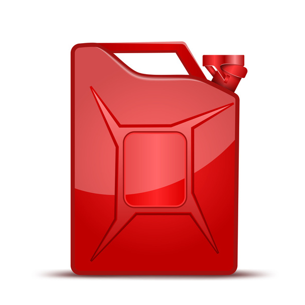 Fuel container jerrycan. Gasoline canister. Vector Illustration isolated on white background. - Vector, imagen