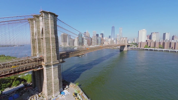 Manhattan ve Brooklyn Köprüsü taşıma trafik ile - Video, Çekim