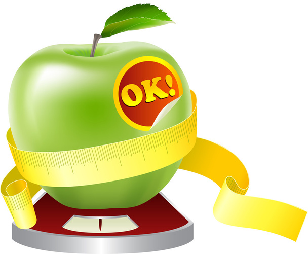 Pomme sur un régime alimentaire - Vecteur, image