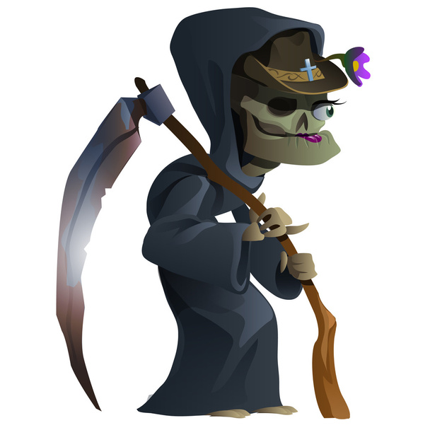 Old female skeleton, the grim Reaper - Vektör, Görsel