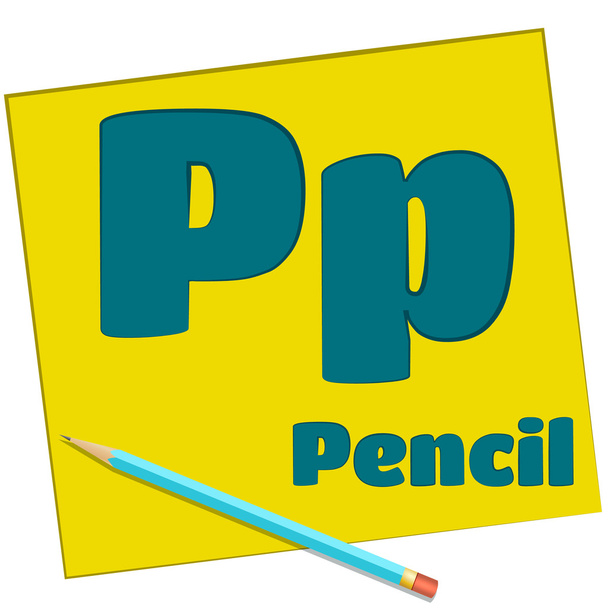 p-pencil / bunte Buchstaben aus dem Alphabet - Foto, Bild