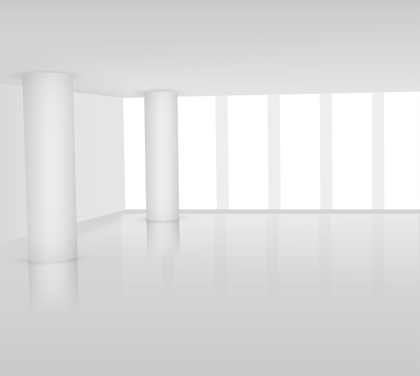 Λευκό δωμάτιο εσωτερικό απομονωθεί σε λευκό φόντο - Διάνυσμα, εικόνα
