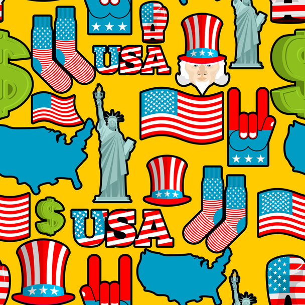 America symbols patriotic pattern. USA national ornament. State  - Vektori, kuva