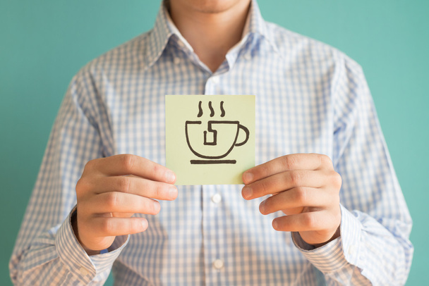 cup of tea icon on paper - Valokuva, kuva