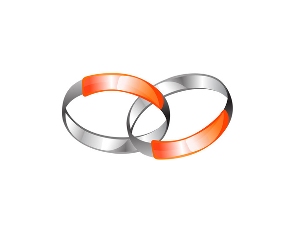 Metalen ringen verbinding Logo - Vector, afbeelding