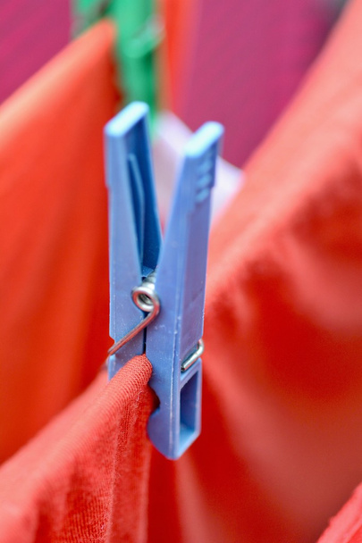 Modré clothespin closeup - Fotografie, Obrázek