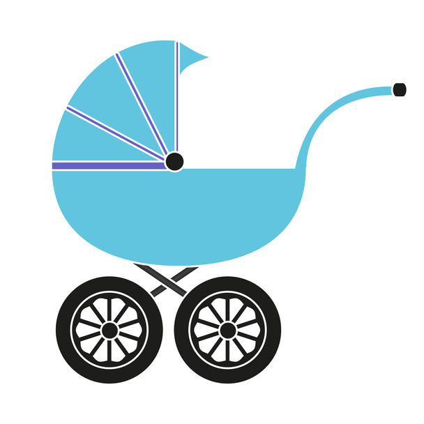 Baby carriage for the boy - Vector, imagen