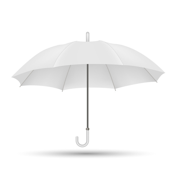 Vector Illustration of Blank White Umbrella - Вектор,изображение