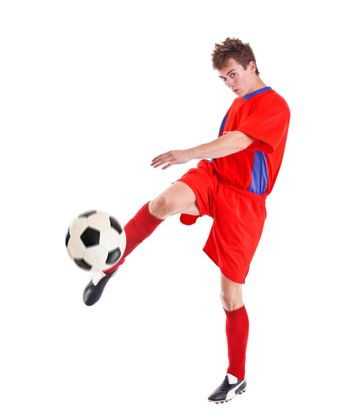 Soccer player shooting a ball - Фото, зображення