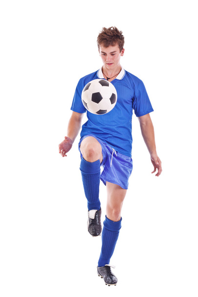 Soccer player with a ball - Foto, imagen