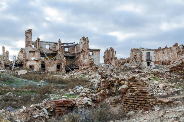 Belchite Dorf bei einem Bombardement während des spanischen Bürgerkriegs zerstört - Foto, Bild