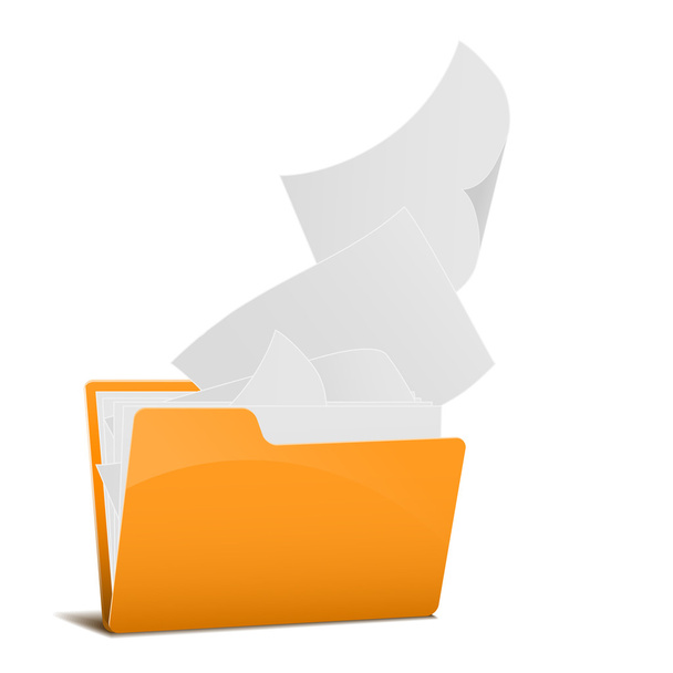 Yellow file folder icon isolated on white - Vetor, Imagem