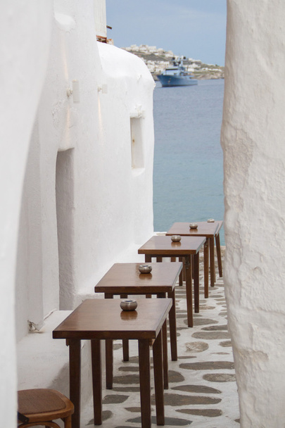 Görög kávézó hajó néző - Fotó, kép