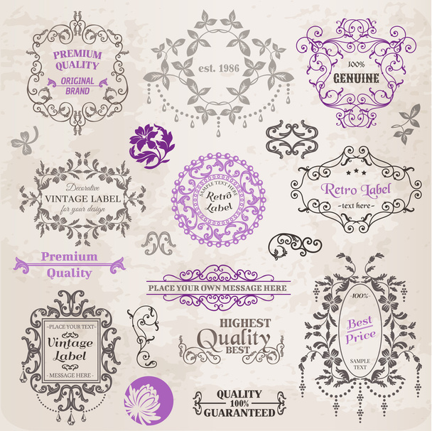 Vector Set: Calligraphic Design Elements and Page Decoration - Vector, Image