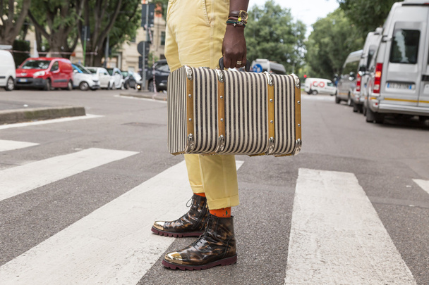 Détail du sac à Milan Semaine de la mode masculine
 - Photo, image
