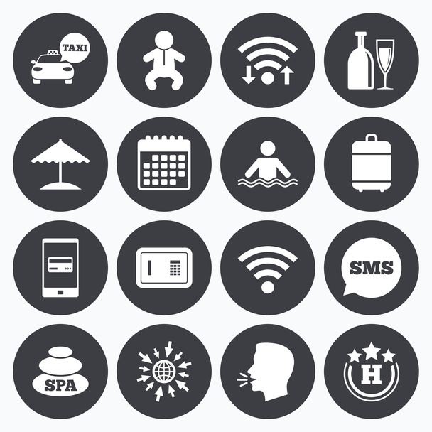 Hotel, apartment service icons. - Vector, imagen