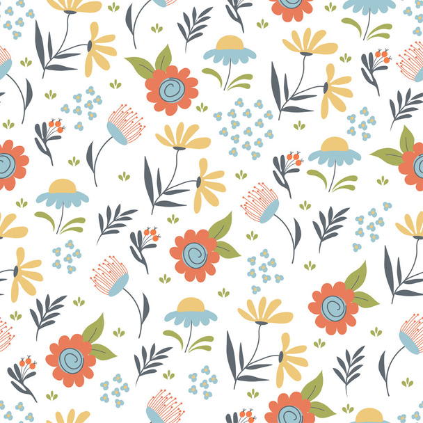 Seamless vintage floral background - Vector, Imagen
